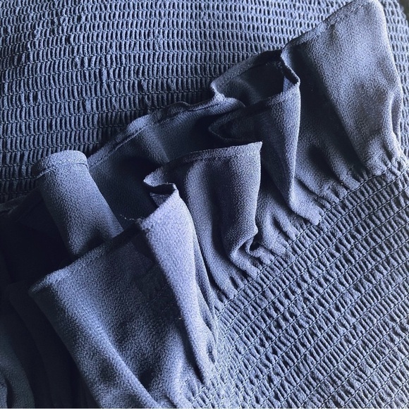 RELISTING SOON: Wilfred Luella Smocked Navy Blue Mini Dress - Picture 16 of 16